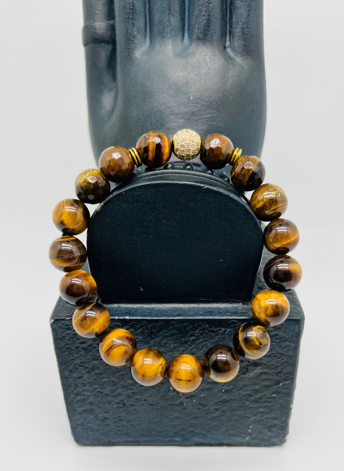 Gold Rhinestone Tigers Eye