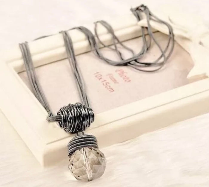 Crystal Drop Pendant Necklace