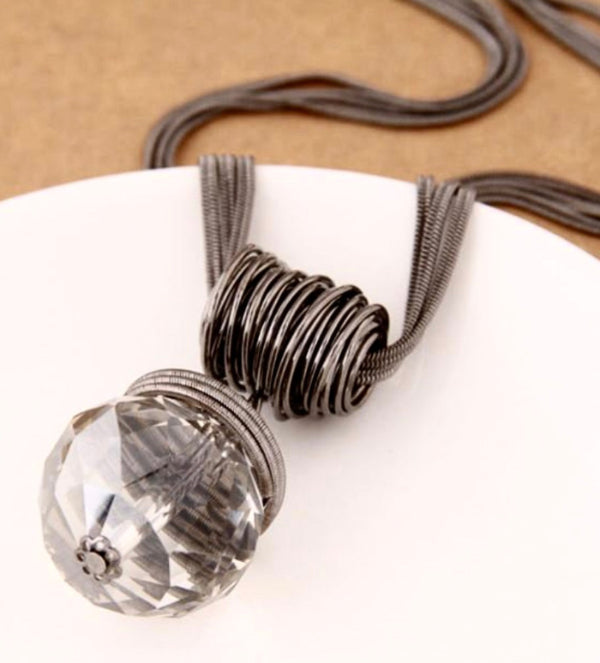 Crystal Drop Pendant Necklace