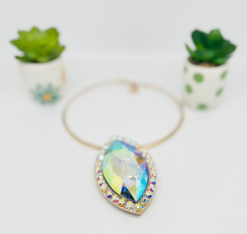Oversized Border Rhinestone Choker