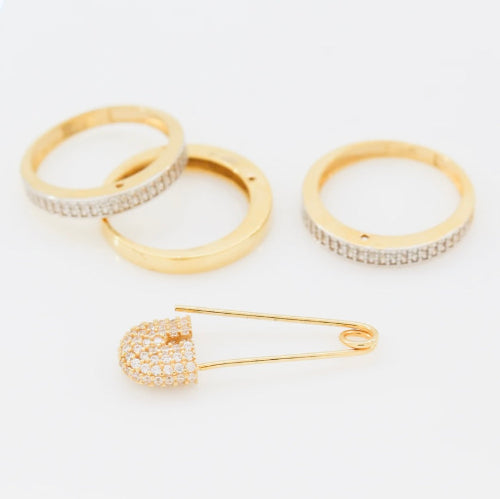 Gold Safety Pin Ring
