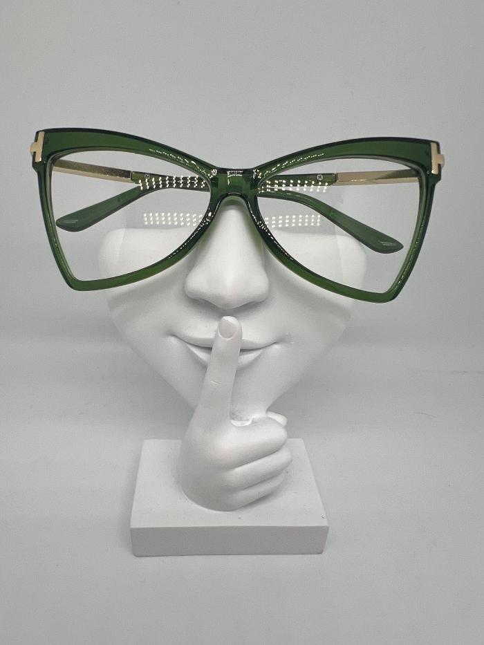 Cat Gold Trim Glasses