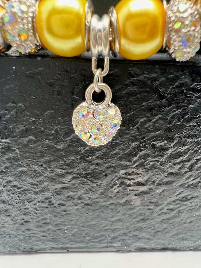 Yellow Rhinestone Heart
