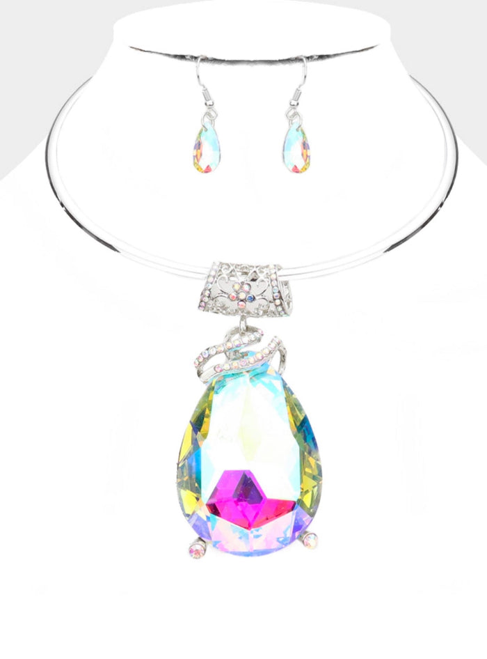 Oversize Teardrop Choker Necklace
