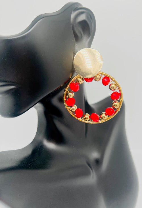 Stud Heart & Oval Earrings