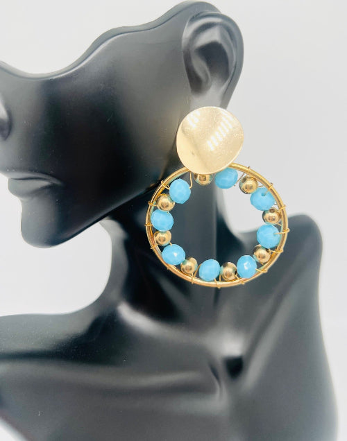 Stud Heart & Oval Earrings