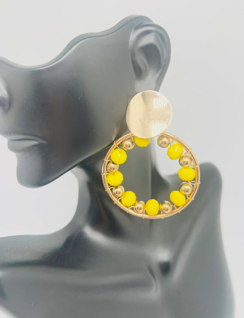 Stud Heart & Oval Earrings
