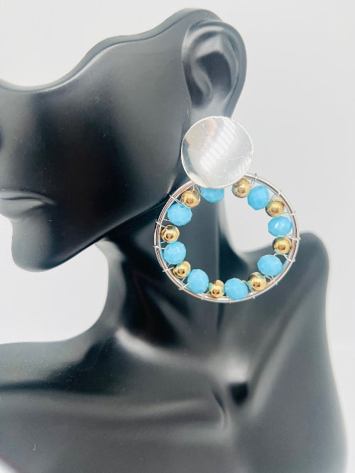 Stud Heart & Oval Earrings