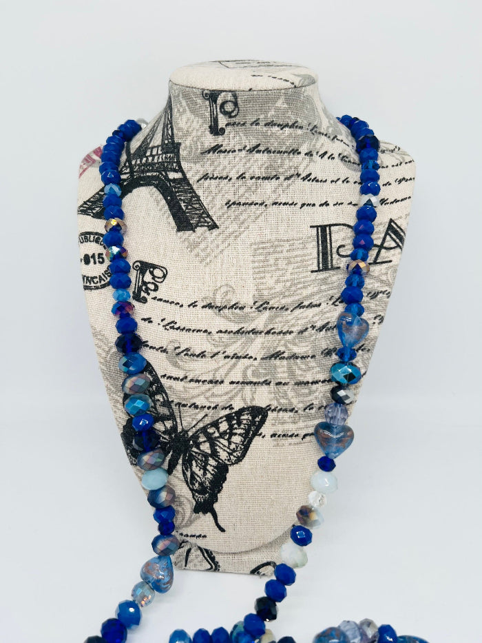 Blue Mixed Long Necklace