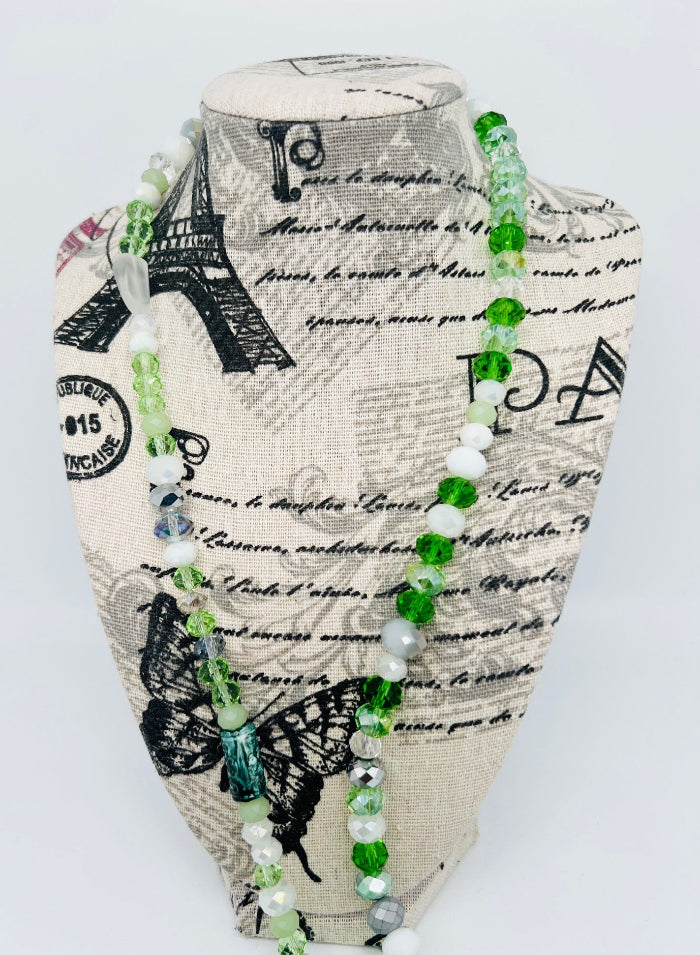 Green Mixed Long Necklace