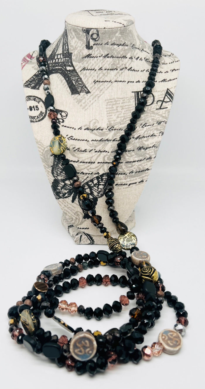 Long Black Style Necklace