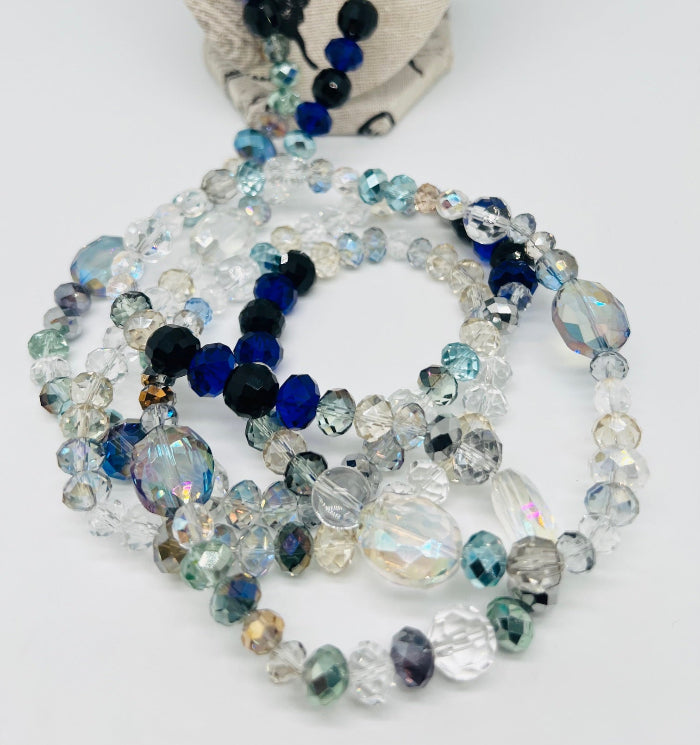 Clear Mixed Clear Long Necklace