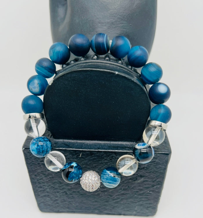 Blue Swirl Rhinestone