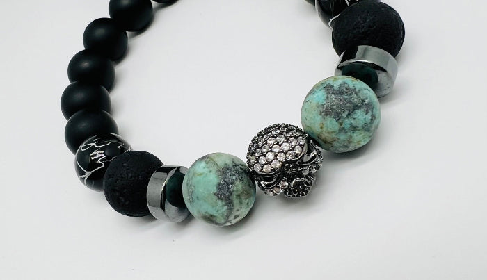 Swirl w/ Rhinestone Skull