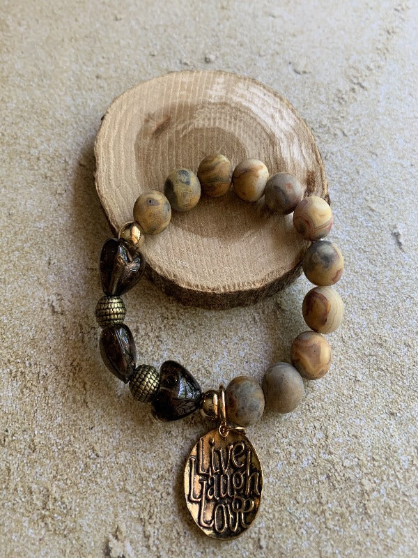 Brown Live Laugh Love Bracelet