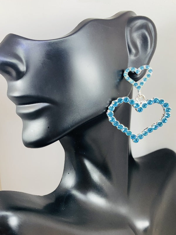 Rhinestone Heart Earrings