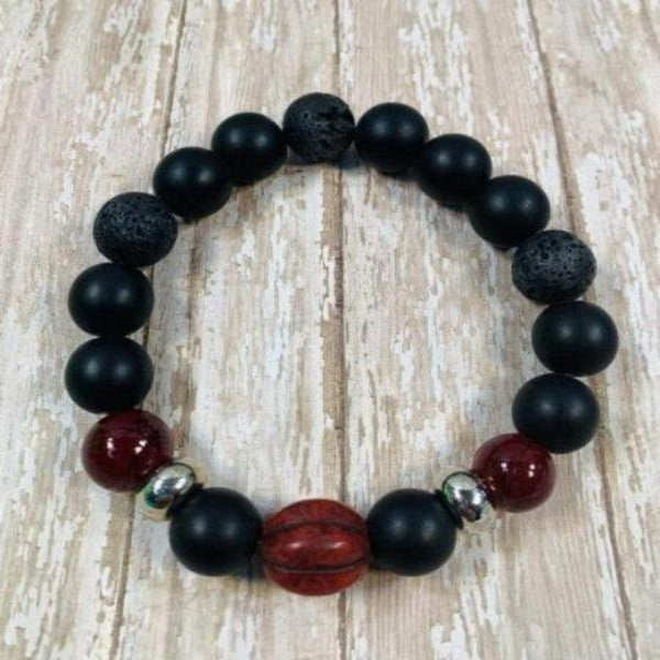 Black brick red Bracelet