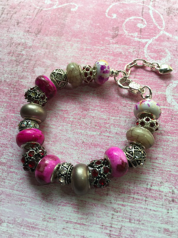 Pink Tan European Bracelet