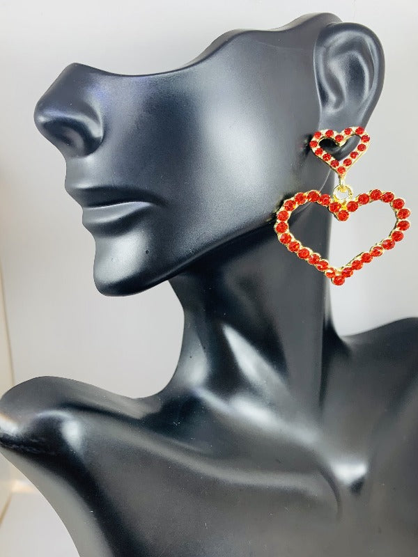 Rhinestone Heart Earrings