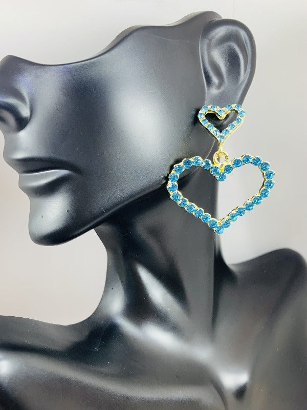 Rhinestone Heart Earrings