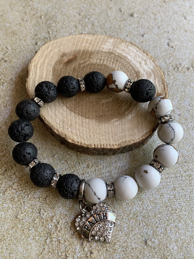 Faith Lava Stretch Bracelet