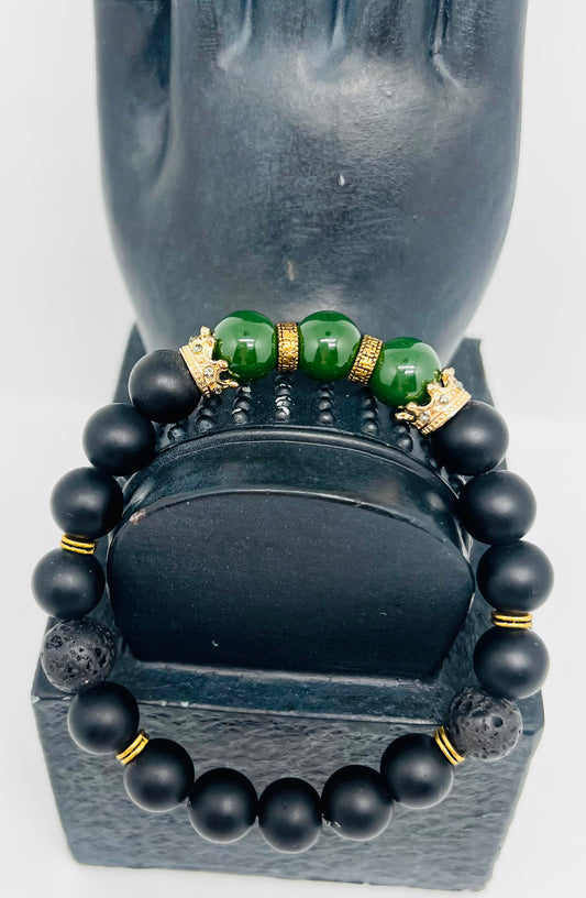 3 Green w/Gold Crown