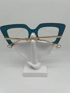 Oversize Square Gold Temple Glasses