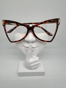 Cat Gold Trim Glasses