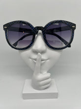 Load image into Gallery viewer, Plaid Blue &amp; Black Sunglasses