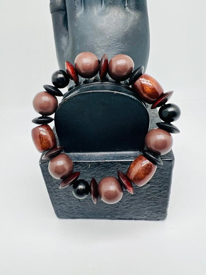 Chunky Barrel Wooden Bracelet