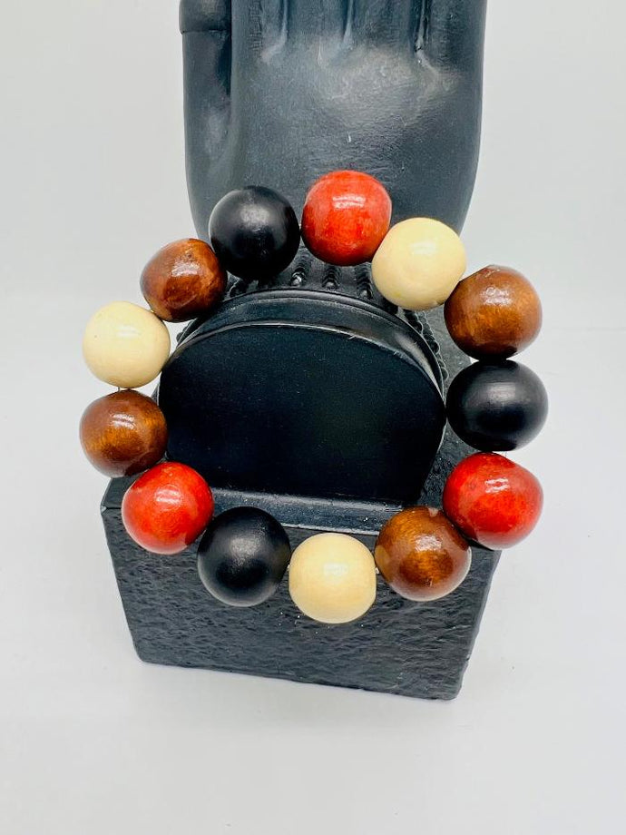 Chunky Colorful Wooden Bracelet