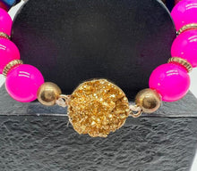 Load image into Gallery viewer, Gold Nugget w/ Blue &amp; Pink