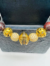 Load image into Gallery viewer, Marble Red w/Gold Rhinestones