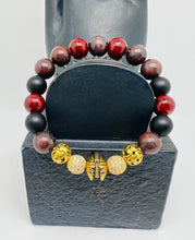 Load image into Gallery viewer, Marble Red w/Gold Rhinestones