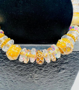 Yellow & Clear Rhinestone