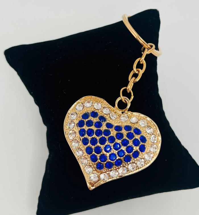 Bling Rhinestone Heart Keyring