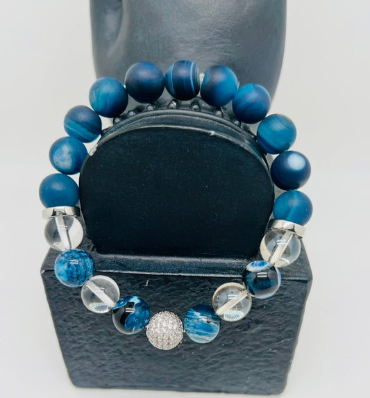 Blue Swirl Rhinestone