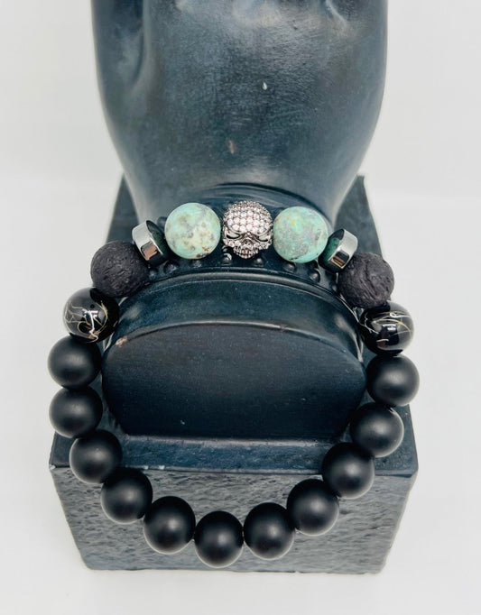Swirl w/ Rhinestone Skull