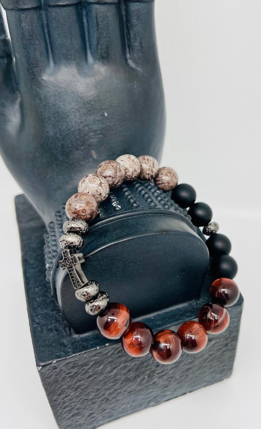 Cross w/ Red Tigers Eye