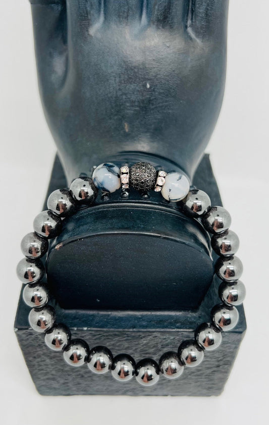 Crackle w/ Hematite