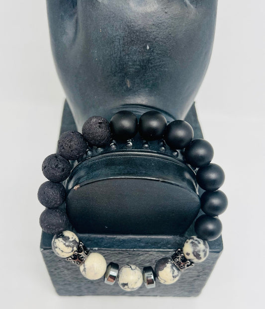 Howlite & Matte Lava
