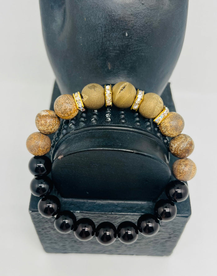 Black w/Gold Drury and Jasper Stones