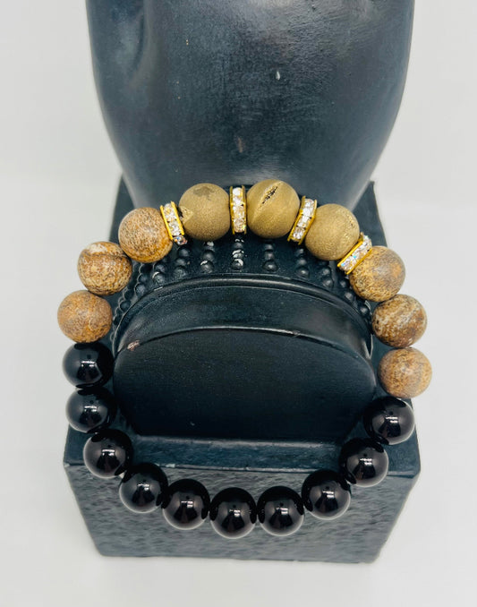 Black w/Gold Drury and Jasper Stones