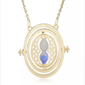 Rotating Hourglass Pendant Necklace