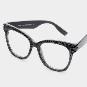 Rhinestone Embellished Glasses