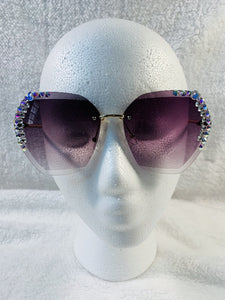 Rhinestone Rimless Sunglasses