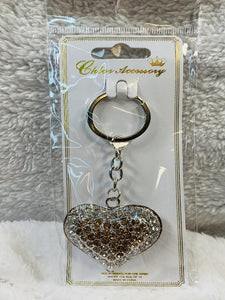 Heart Rhinestone Keyrings