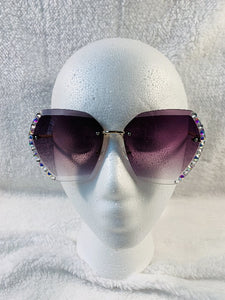 Rhinestone Rimless Sunglasses