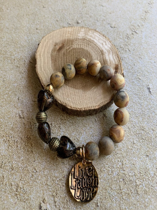 Brown Live Laugh Love Bracelet