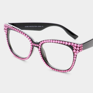 Rhinestone Embellished Glasses